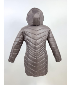 Tył ziemistej kurtki zimowej fango w rozmiarze 50–52