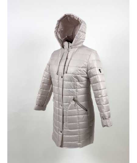 Ela Kurtka Zimowa Damska Piaskowa Długa