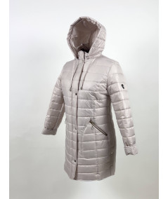 Ela Kurtka Zimowa Damska Piaskowa Długa