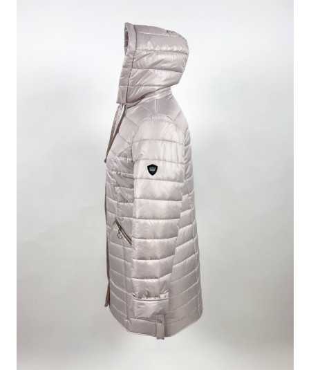 Ela Kurtka Zimowa Damska Piaskowa Długa