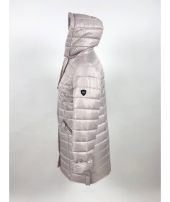 Ela Kurtka Zimowa Damska Piaskowa Długa