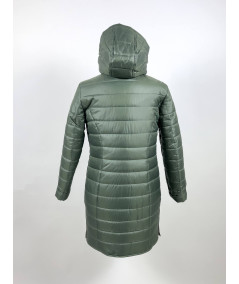 Tył damskiej kurtki w odcieniu ciemnej zieleni, model Ela, bestseller w rozmiarach plus size