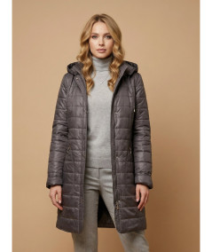 Szarobrązowa kurtka jesienna Isabell Ela taupe - elegancka stylizacja z rozpiętym płaszczykiem