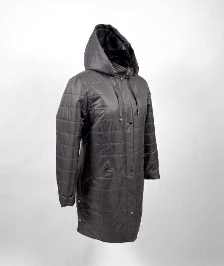 Pikowana kurtka przejściowa damska Isabell model Ela fango - stylizacja na modelce plus size