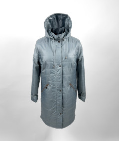 Damska miętowa kurtka przejściowa z kapturem marki Isabell model Ela - zdjęcie produktowe przód