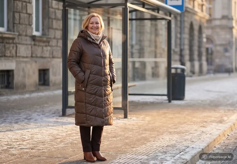 Ciepła kurtka na przystanek i długie stanie na mrozie