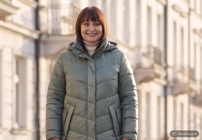 Elegancki płaszcz do pracy w dużym rozmiarze
